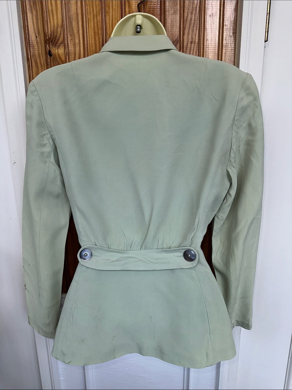 Vtg 50s/60s Bobbie Brooks Weather Match Light Sage Green Button-Front Blazer - Picture 6 of 12
